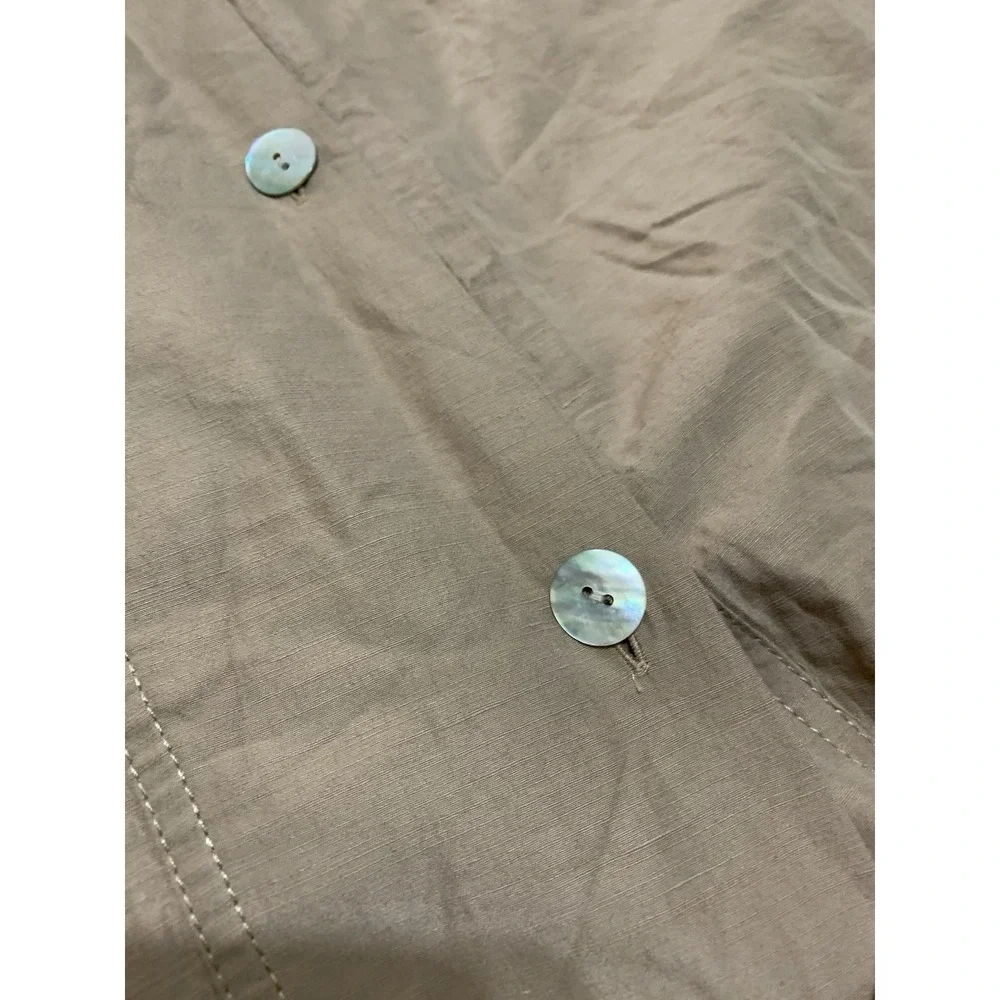 Vince Utility Button Down Linen Khaki Midi Skirt 14 Beach Cargo Boho MSRP $425